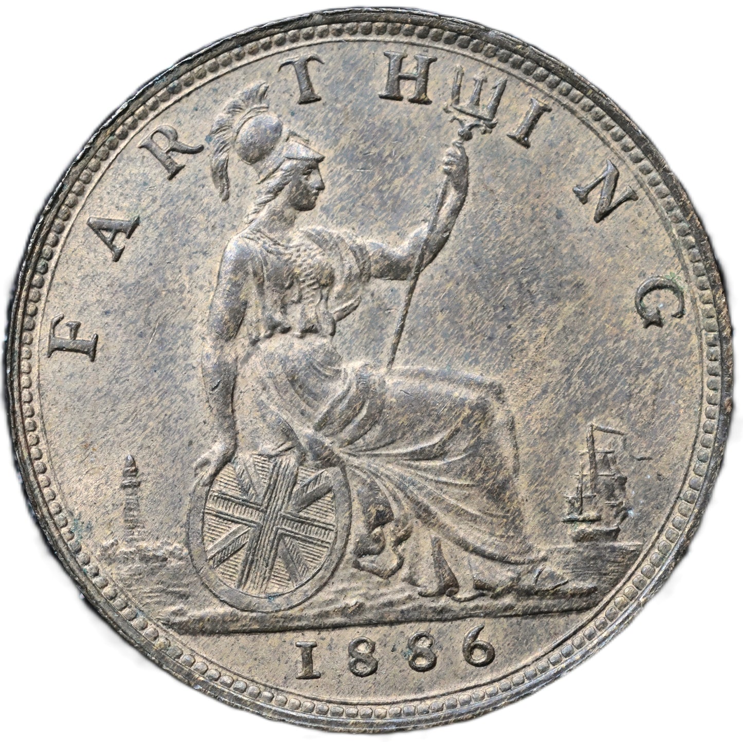 1886 Queen Victoria Farthing – Lustrous Example