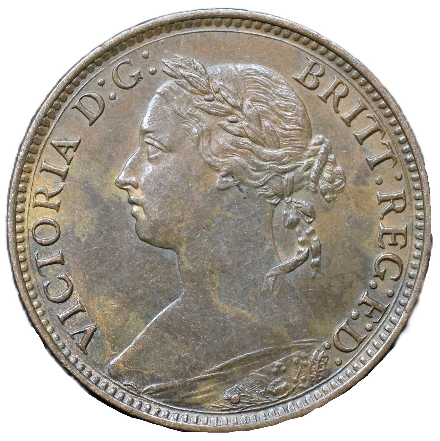 1886 Queen Victoria Farthing – Lustrous Bronze – Choice Cabinet Example