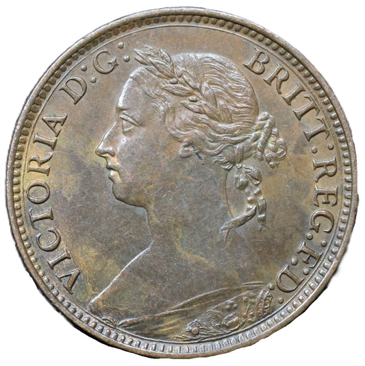 1886 Queen Victoria Farthing – Lustrous Bronze – Choice Cabinet Example