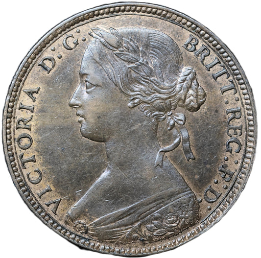 1860 Queen Victoria One Penny – Lustrous Bronze – Sharp Detail