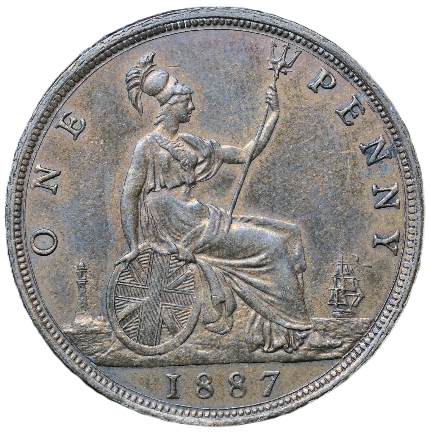 1887 Queen Victoria One Penny – Lustrous Bronze
