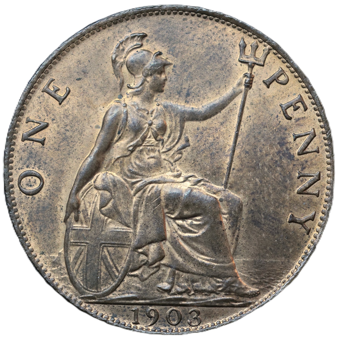 1903 Edward VII One Penny – Lustrous Bronze