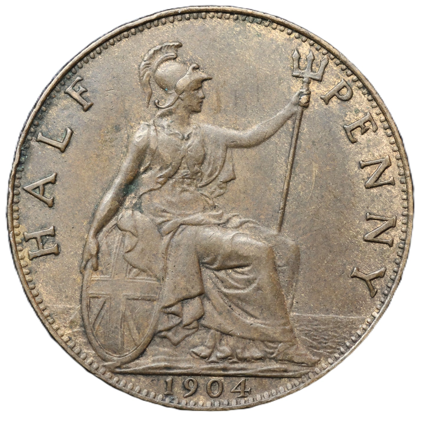 1904 Edward VII Half Penny – Lustrous Bronze
