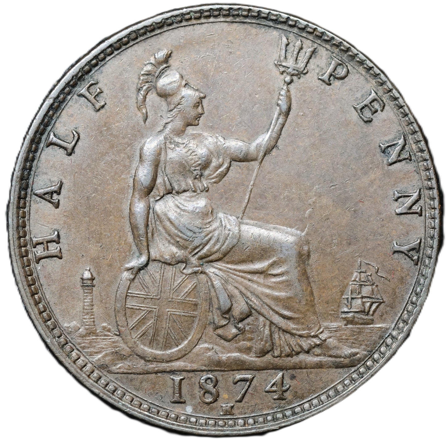 1874H Queen Victoria Halfpenny – Heaton Mint