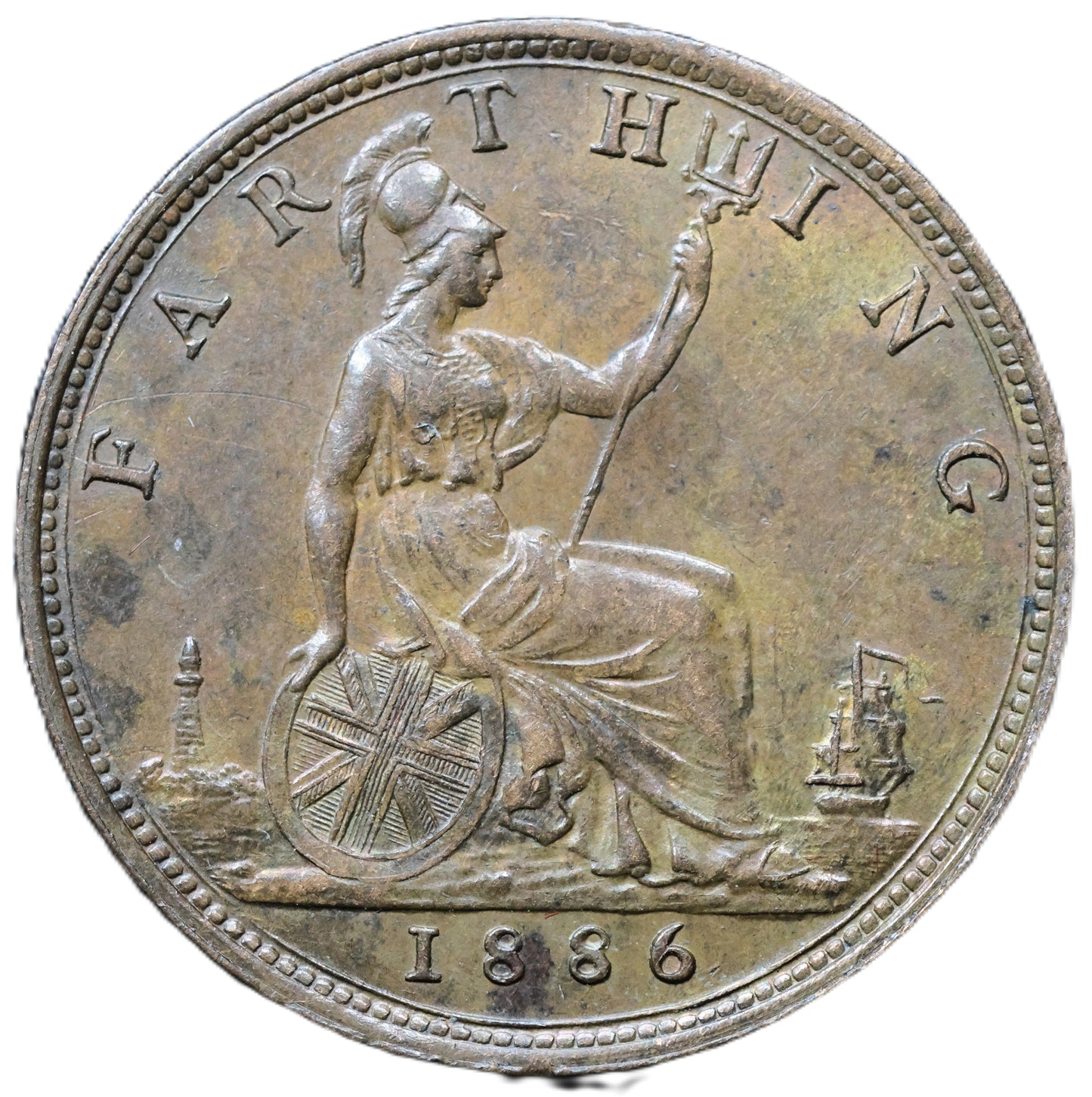1886 Queen Victoria Farthing – Lustrous Bronze – Choice Cabinet Example