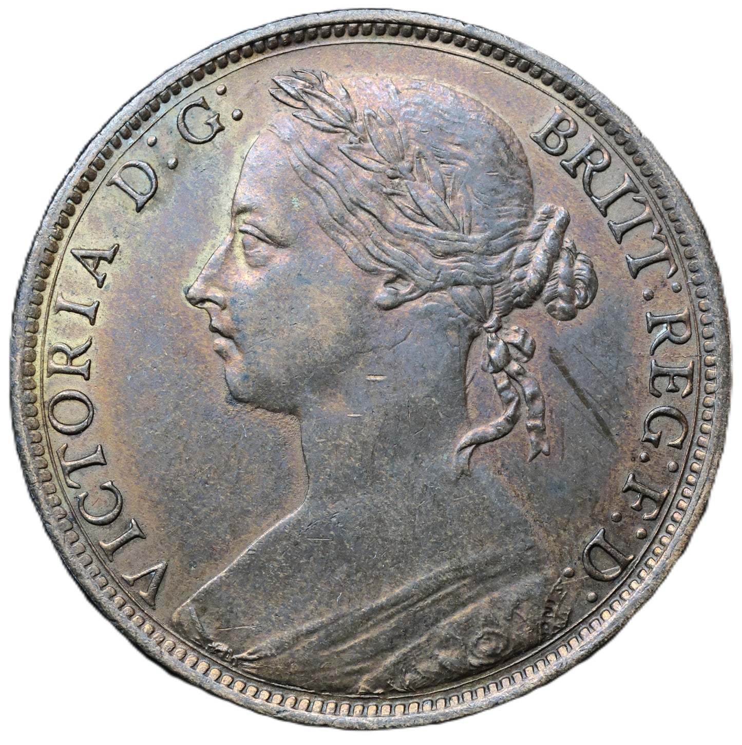 1887 Queen Victoria One Penny – Lustrous Bronze