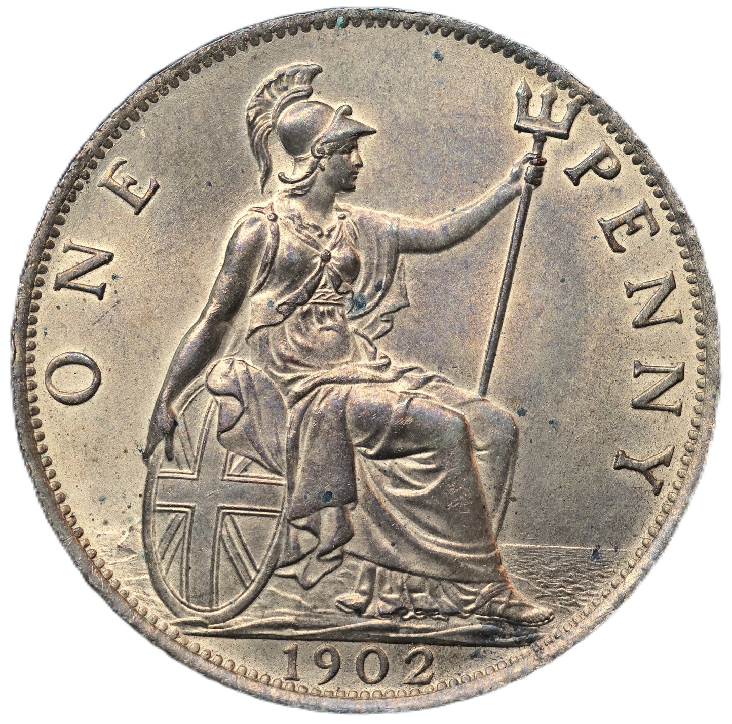 1902 Edward VII One Penny – Lustrous Bronze