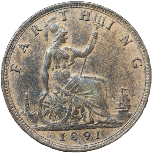 1891 Queen Victoria Farthing – Superb Lustrous Bronze