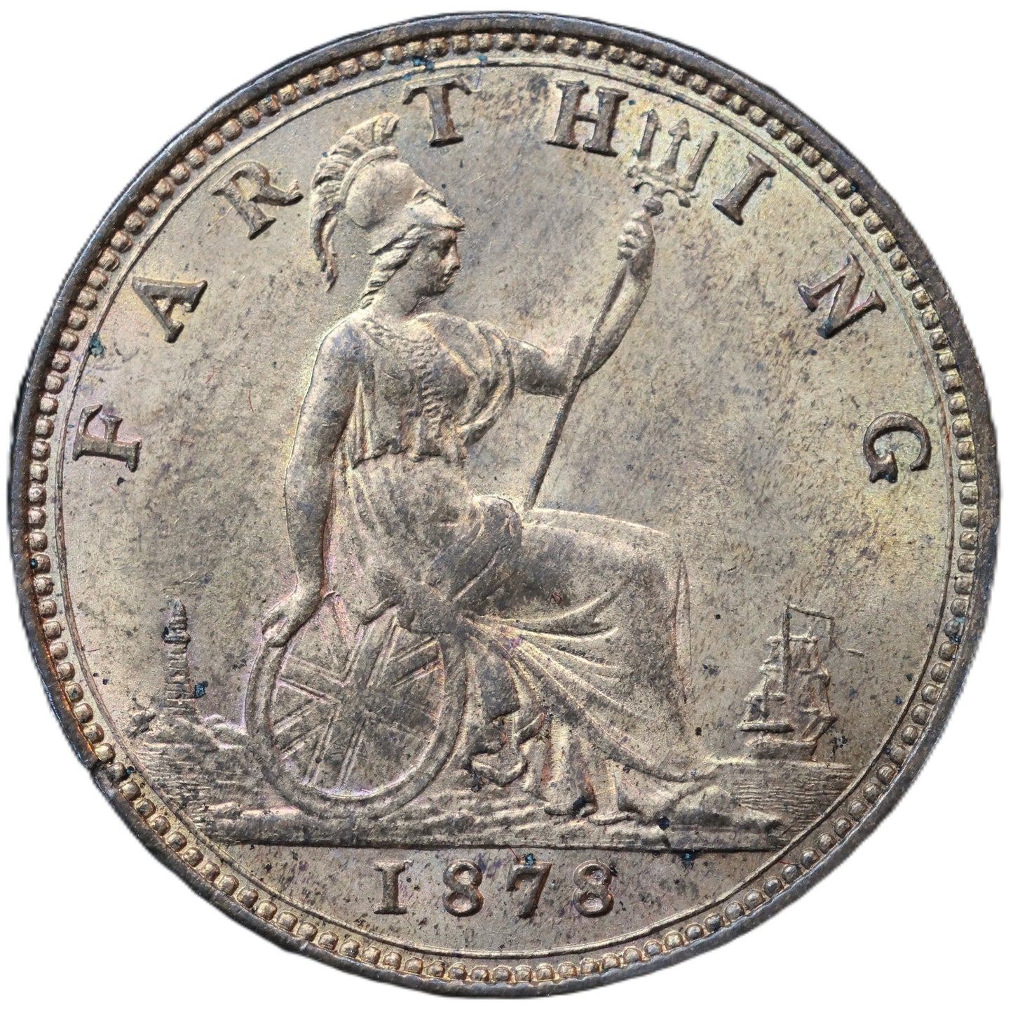 1878 Queen Victoria Farthing – Lustrous Bronze