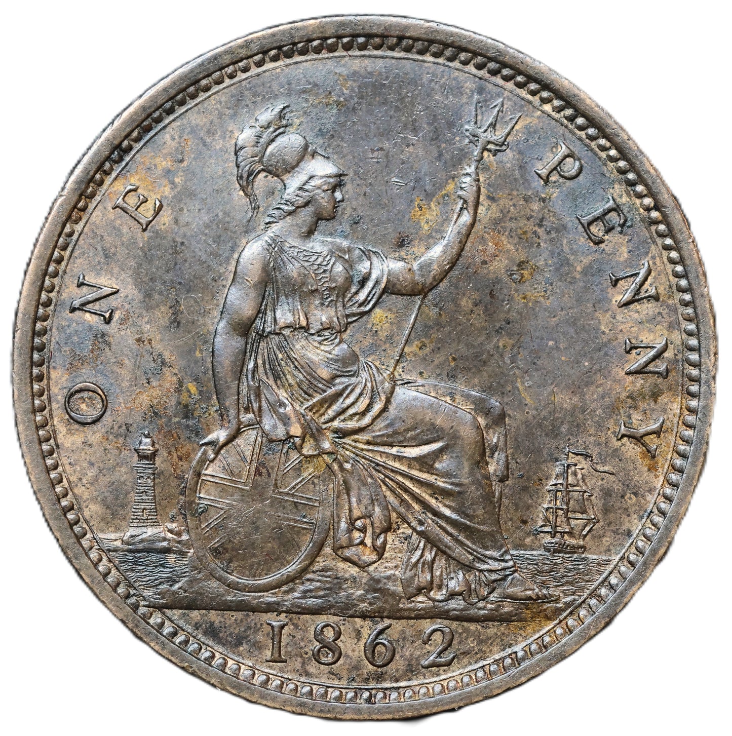 1862 Victoria One Penny – Attractive Lustrous Surfaces