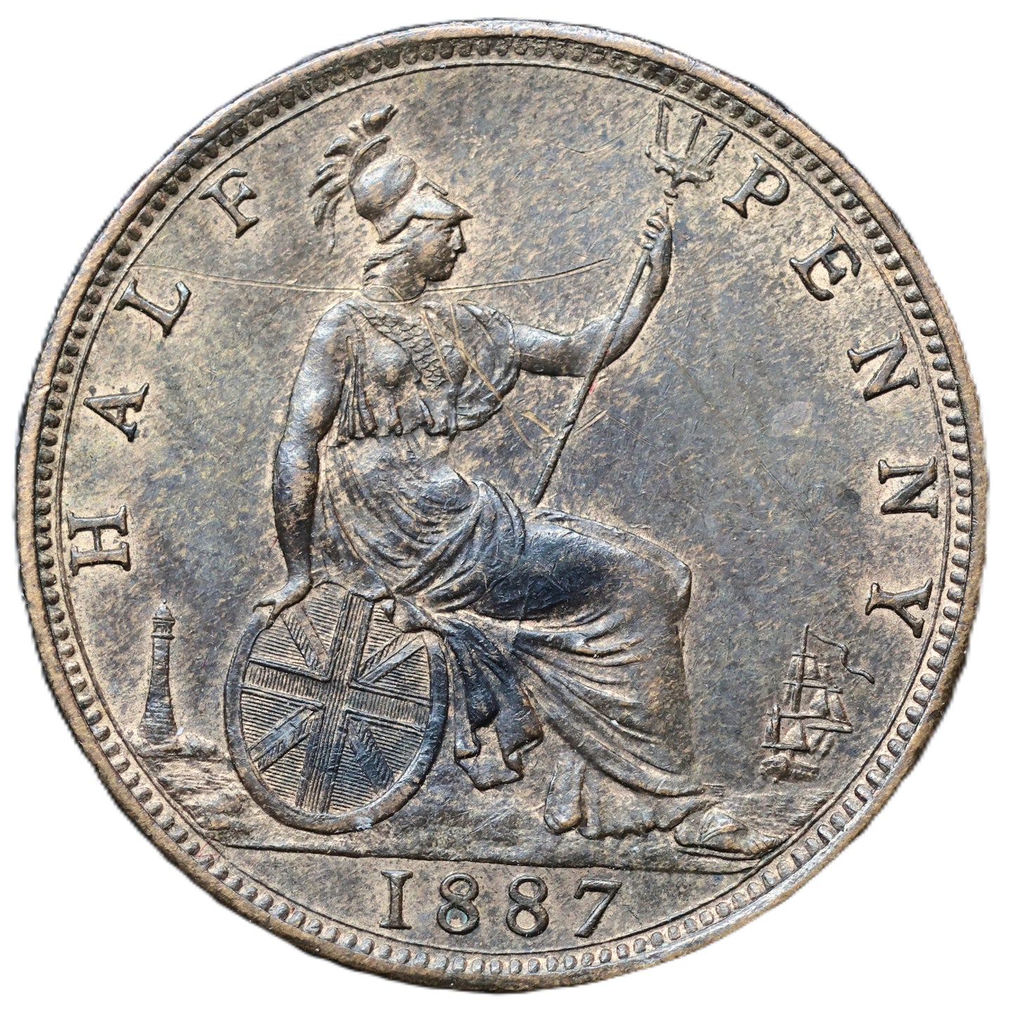 1887 Victoria Half Penny – Jubilee Head Type – Superb Original Lustre and Eye Appeal